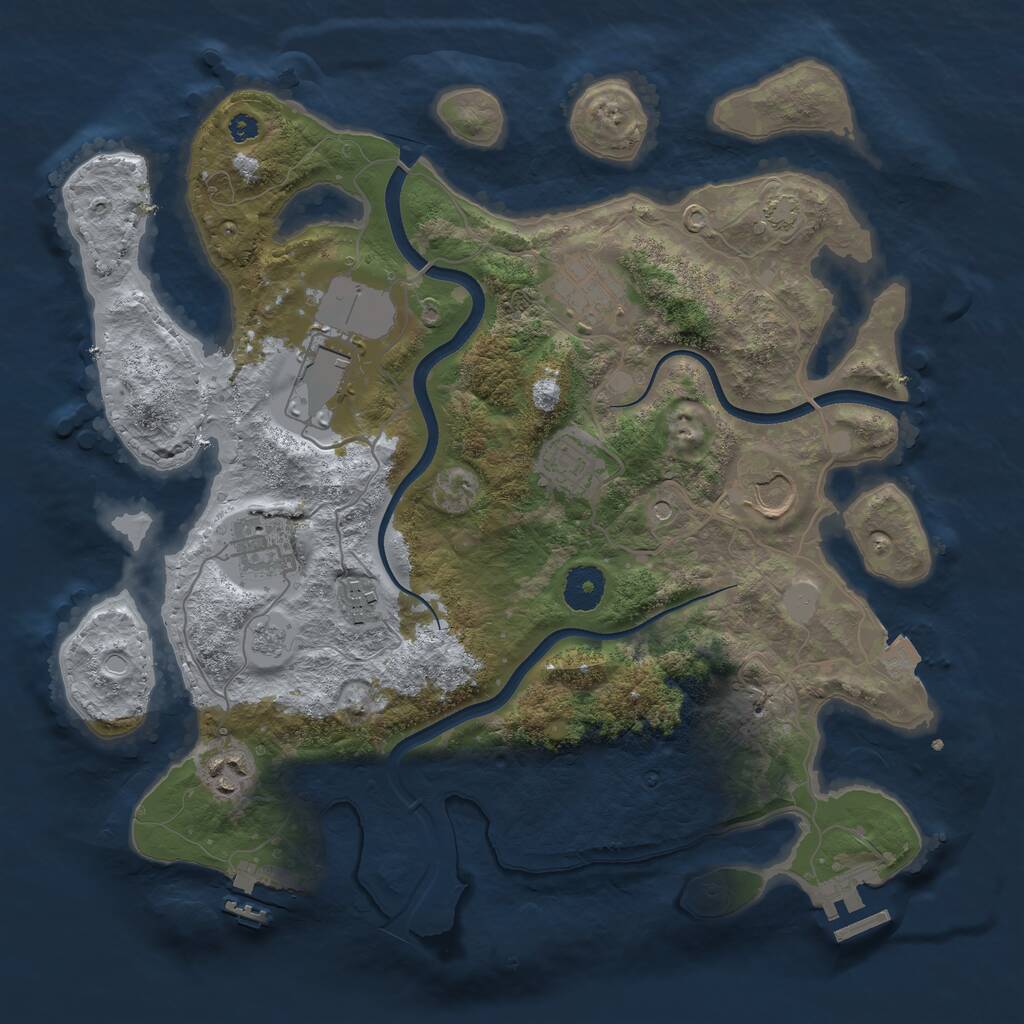 Rust Map: Procedural Map, Size: 3550, Seed: 15018630, 13 Monuments