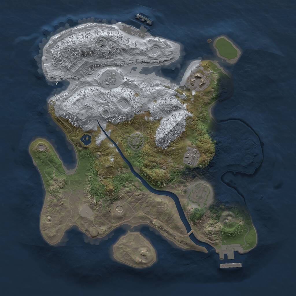 Rust Map: Procedural Map, Size: 2750, Seed: 122810706, 9 Monuments