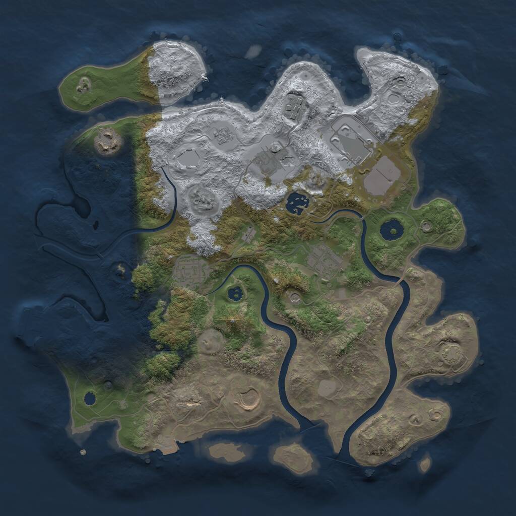 Rust Map: Procedural Map, Size: 3500, Seed: 1298241534, 13 Monuments