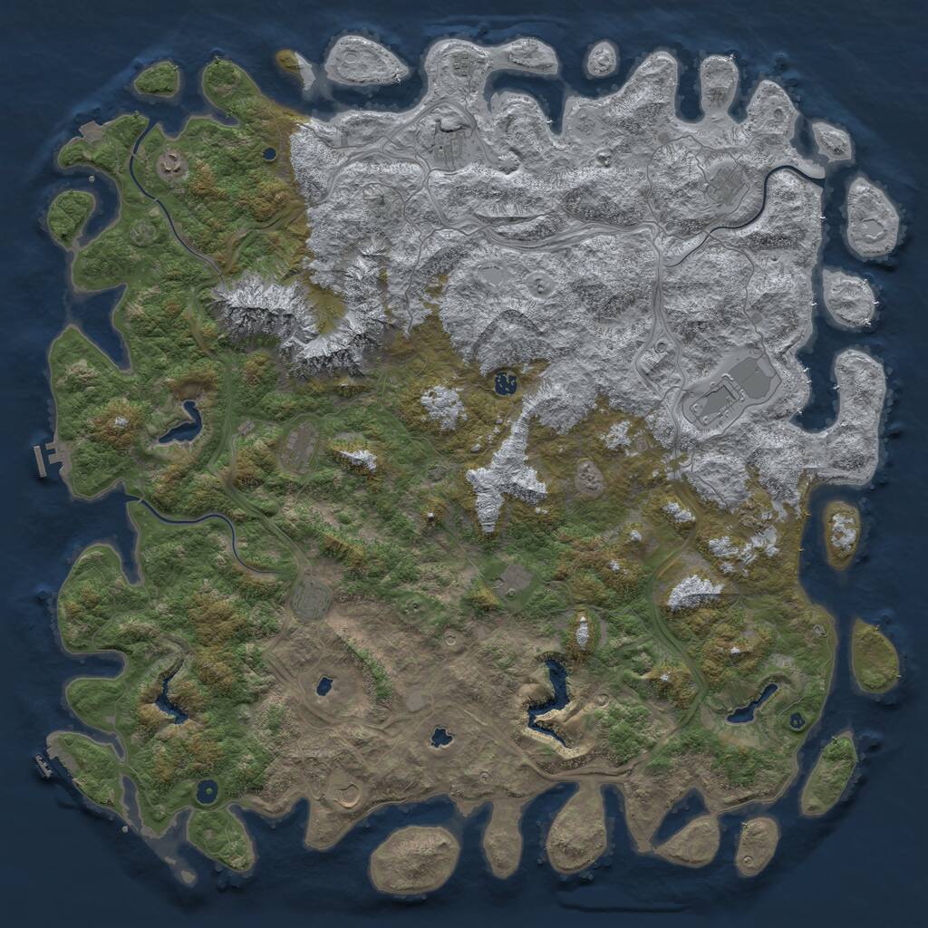 Rust Map: Procedural Map, Size: 6000, Seed: 1729350276, 17 Monuments