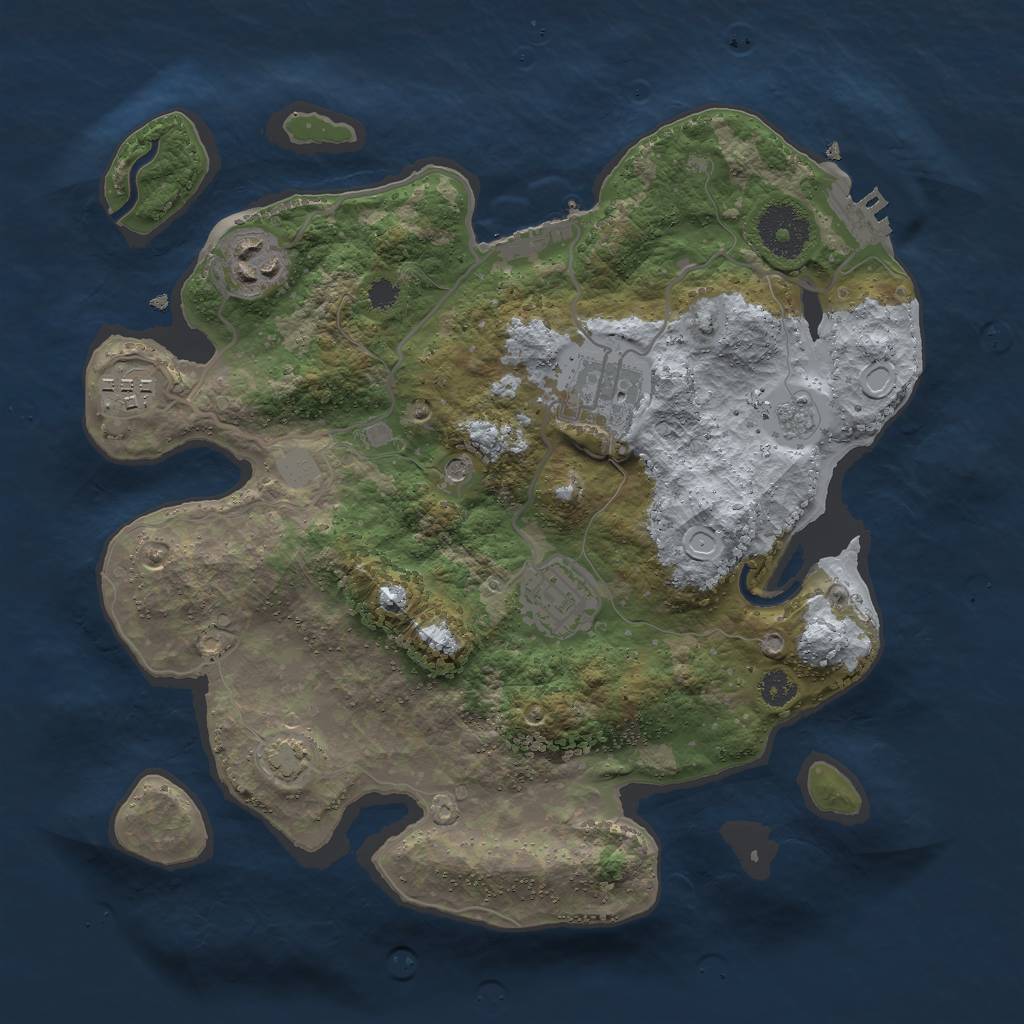 Rust Map: Procedural Map, Size: 3000, Seed: 589491866, 12 Monuments