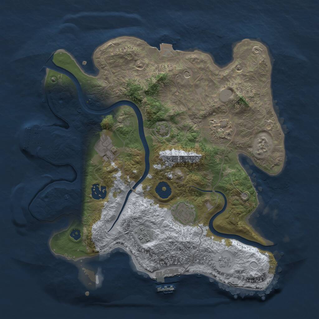Rust Map: Procedural Map, Size: 3000, Seed: 1333470182, 11 Monuments