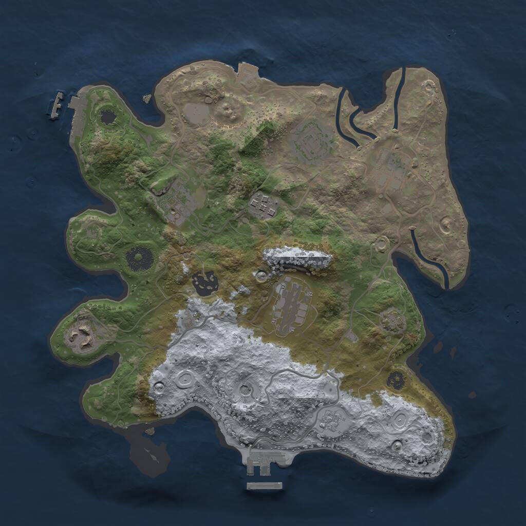 Rust Map: Procedural Map, Size: 3000, Seed: 1333470182, 13 Monuments