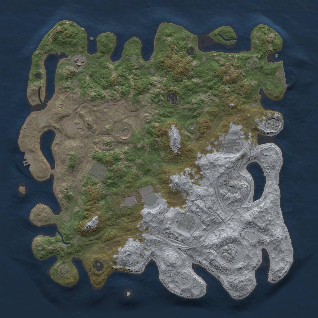 Rust Map: Procedural Map, Size: 4250, Seed: 789456122, 18 Monuments