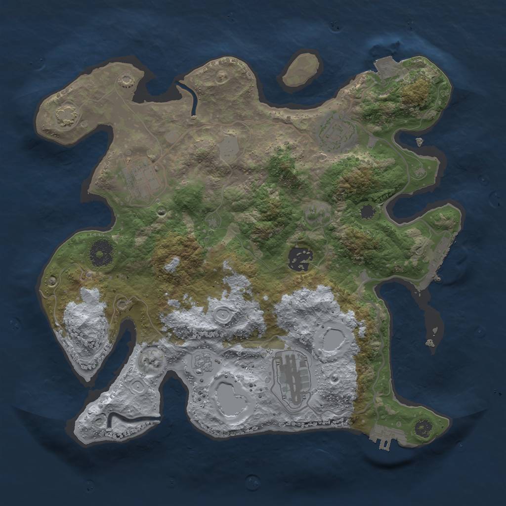 Rust Map: Procedural Map, Size: 3000, Seed: 226349057, 11 Monuments