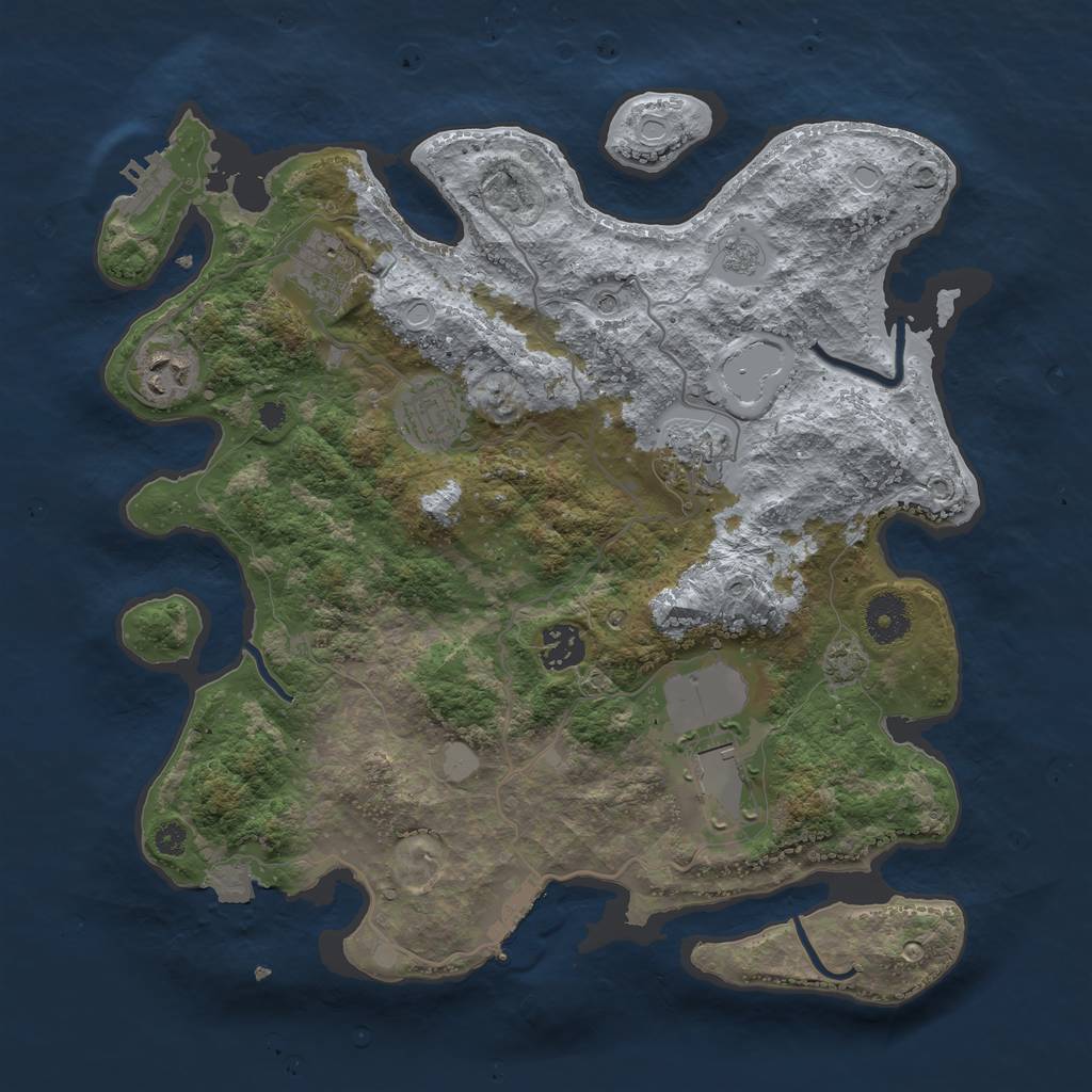 Rust Map: Procedural Map, Size: 3500, Seed: 256509824, 14 Monuments
