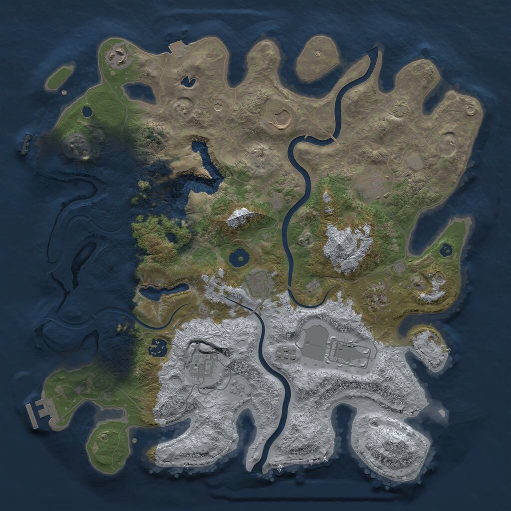 Rust Map: Procedural Map, Size: 4000, Seed: 5532, 15 Monuments