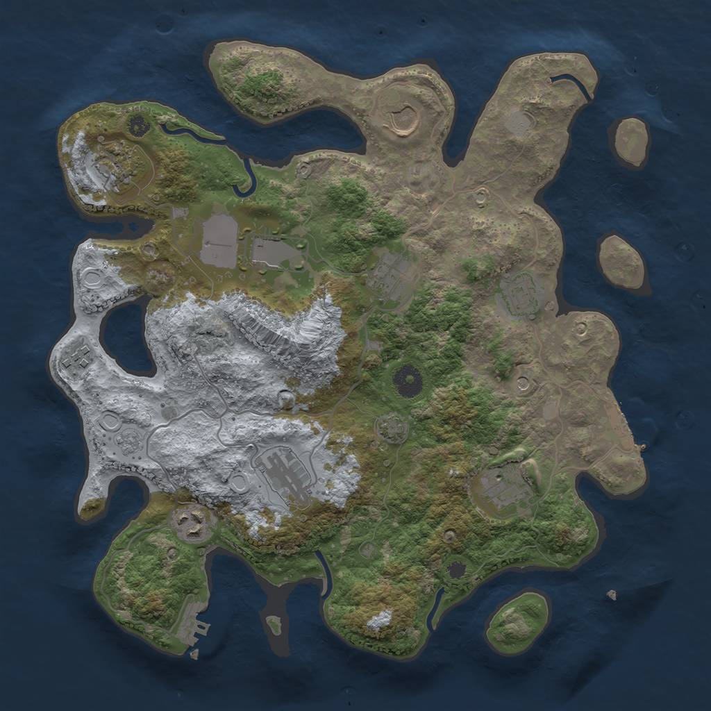 Rust Map: Procedural Map, Size: 3500, Seed: 6495297, 17 Monuments