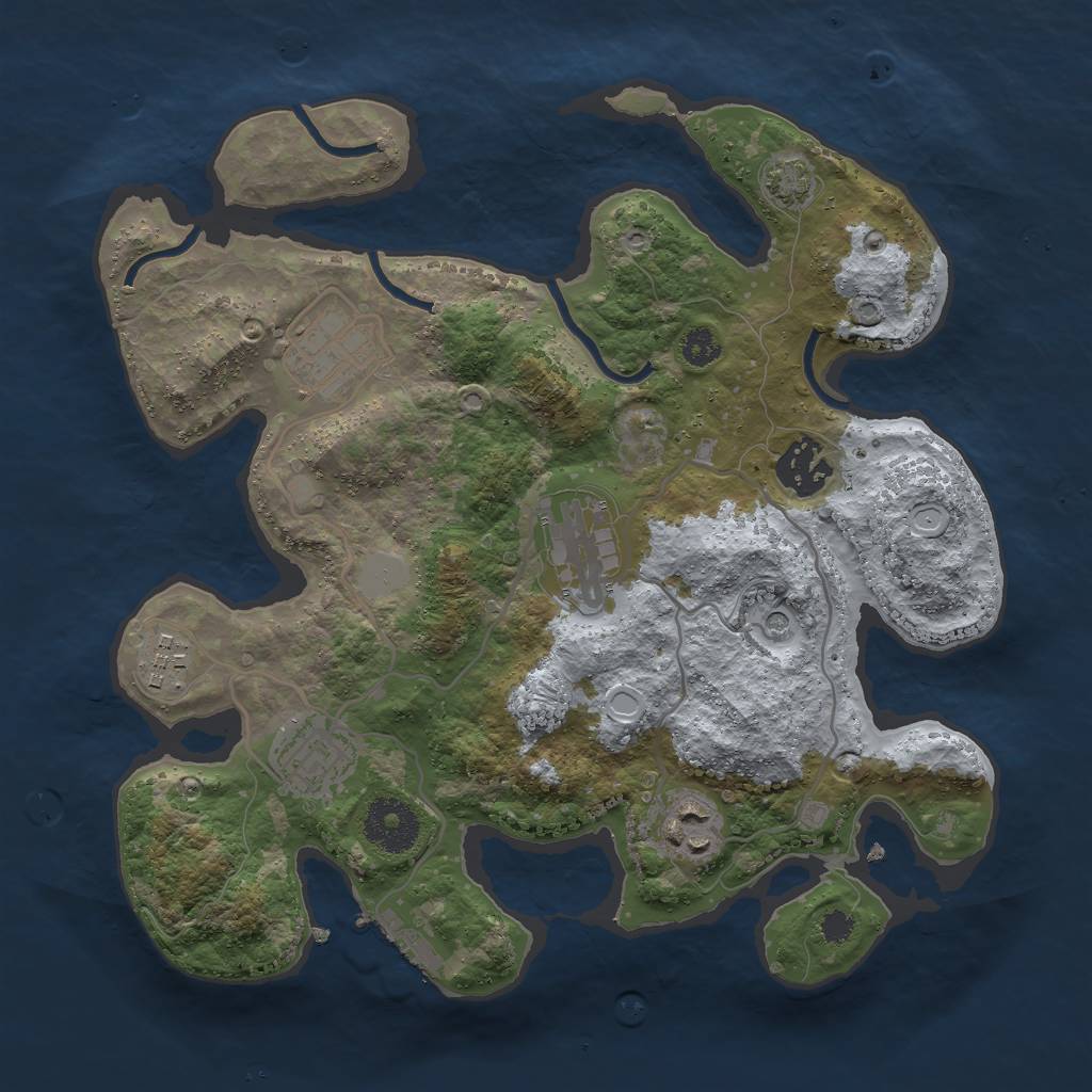 Rust Map: Procedural Map, Size: 3000, Seed: 118856, 12 Monuments