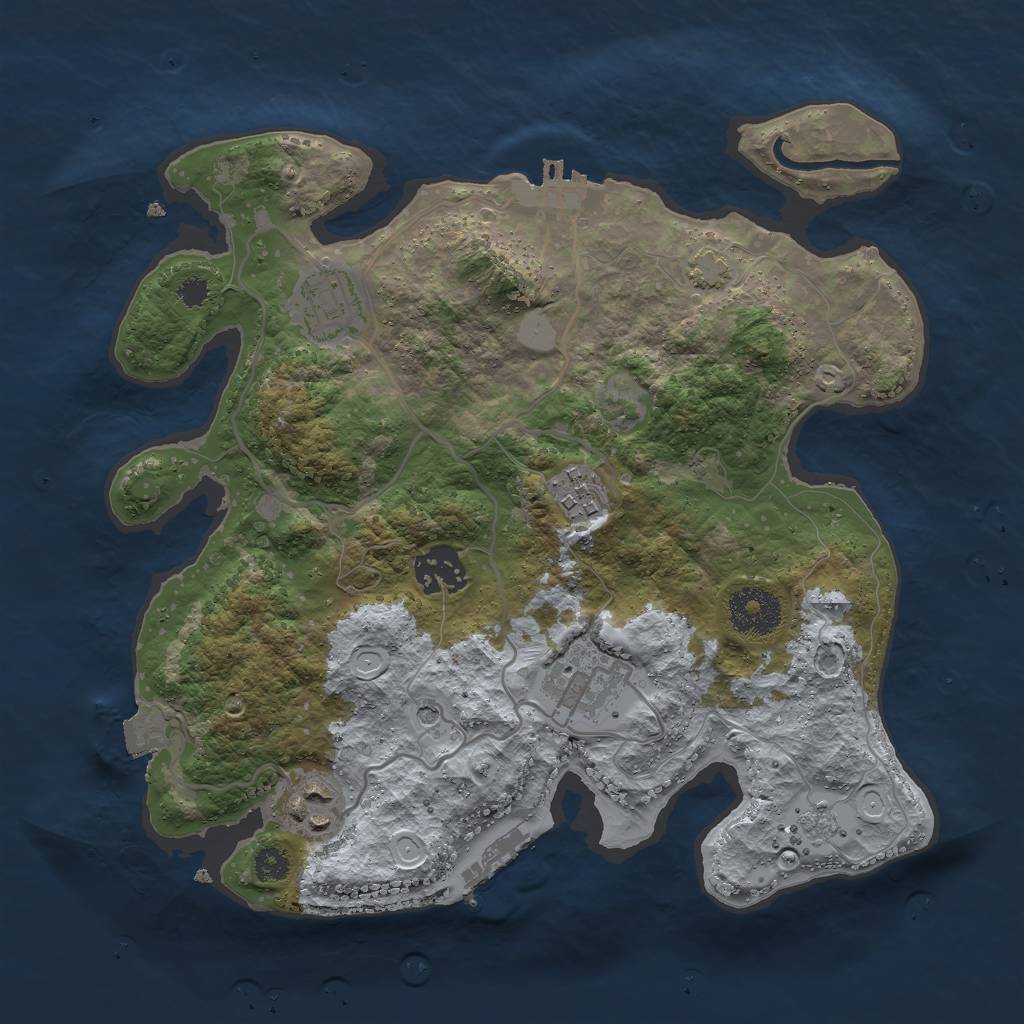 Rust Map: Procedural Map, Size: 3000, Seed: 996644, 13 Monuments