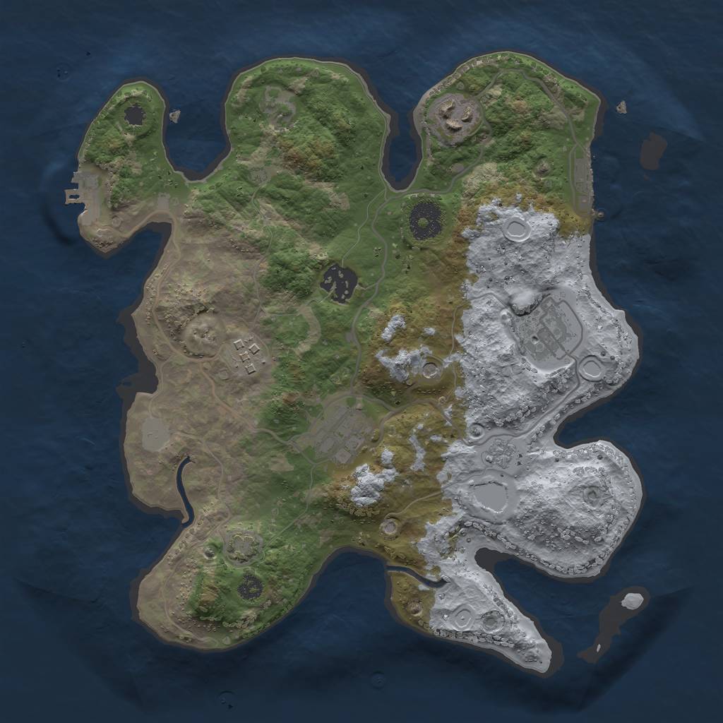 Rust Map: Procedural Map, Size: 3000, Seed: 19825, 13 Monuments