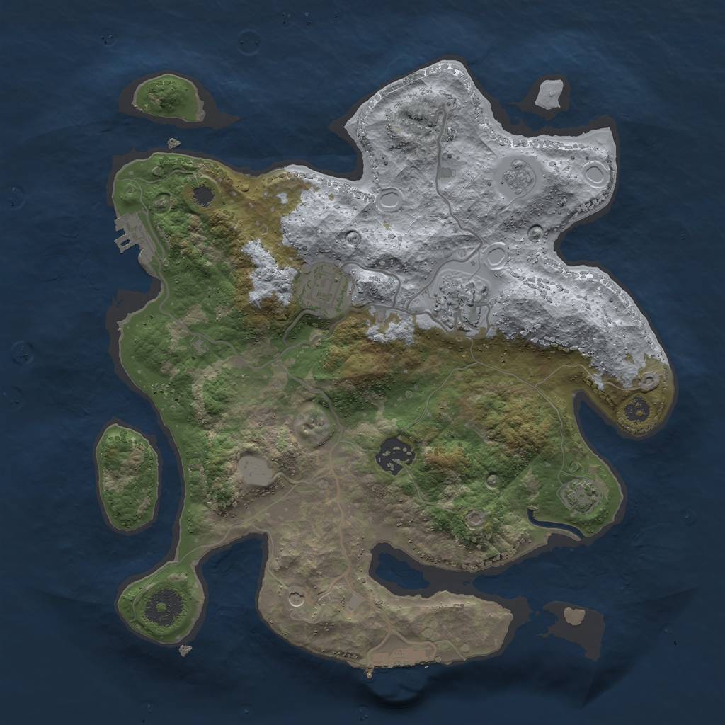 Rust Map: Procedural Map, Size: 3000, Seed: 455780040, 11 Monuments