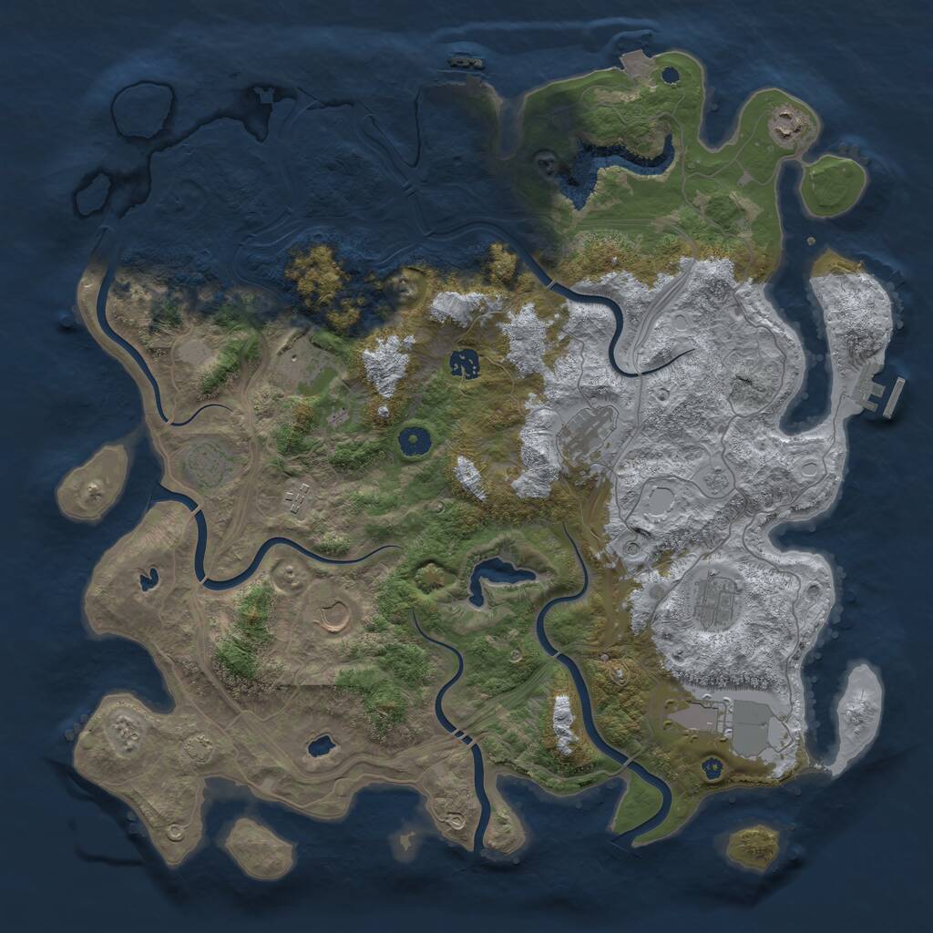 Rust Map: Procedural Map, Size: 4500, Seed: 6925041, 15 Monuments