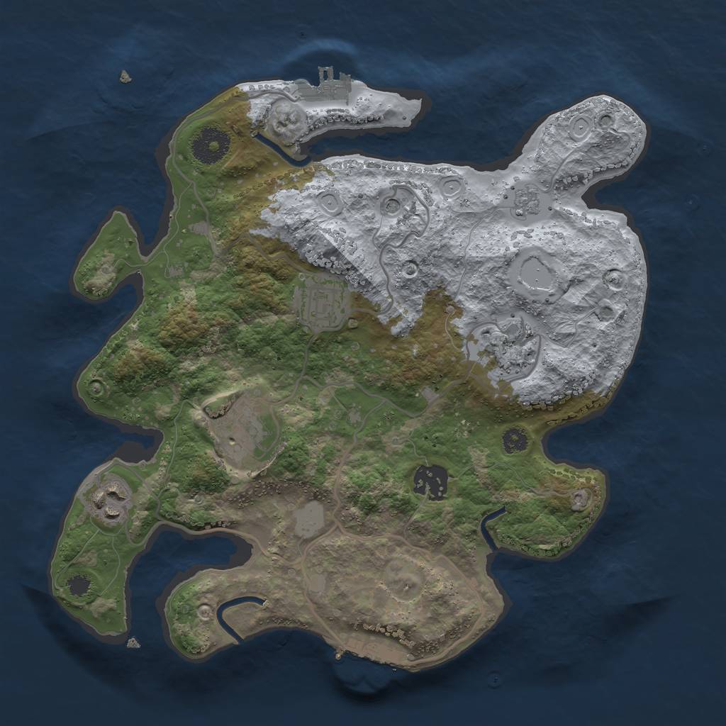 Rust Map: Procedural Map, Size: 3000, Seed: 56513, 12 Monuments