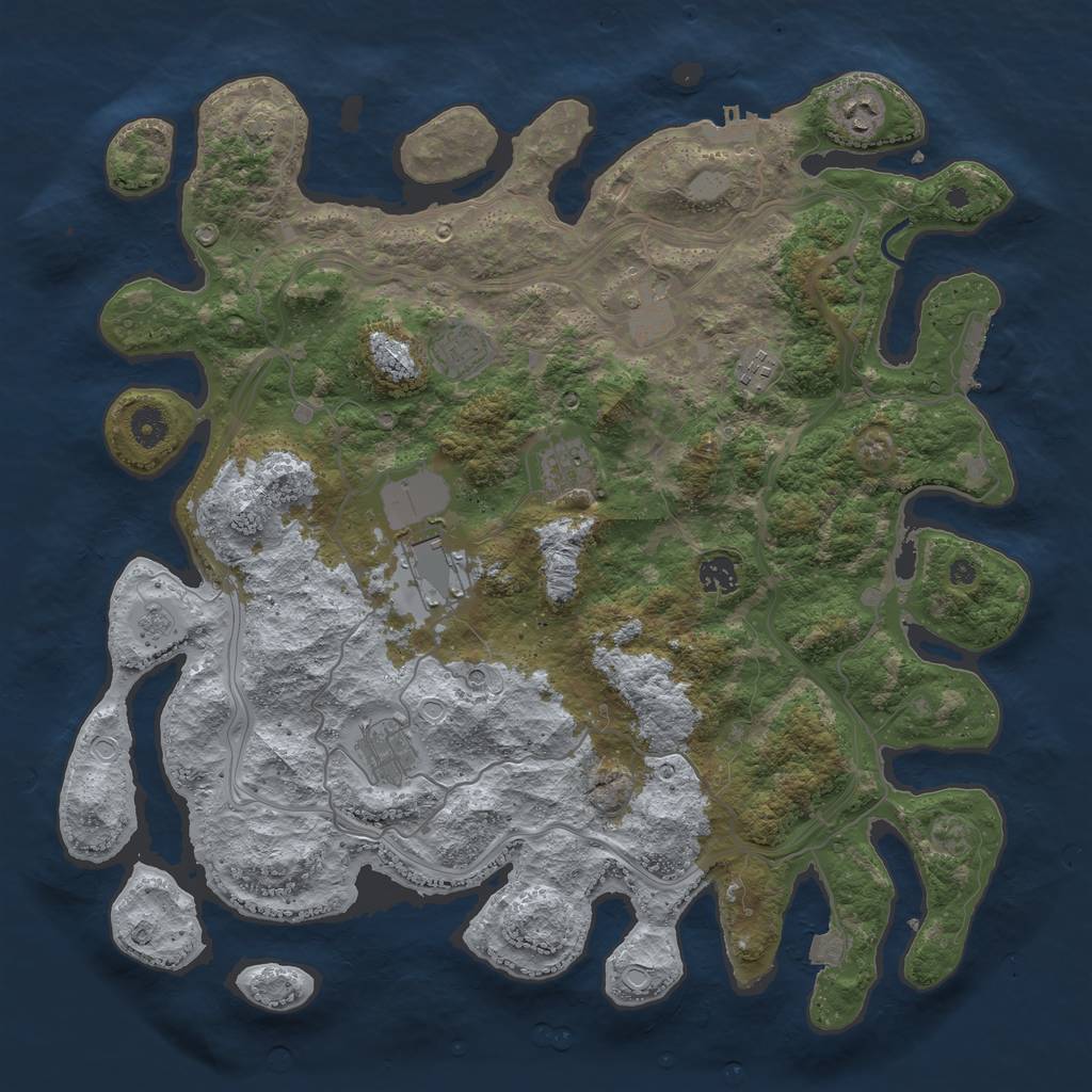 Rust Map: Procedural Map, Size: 4250, Seed: 890130508, 16 Monuments