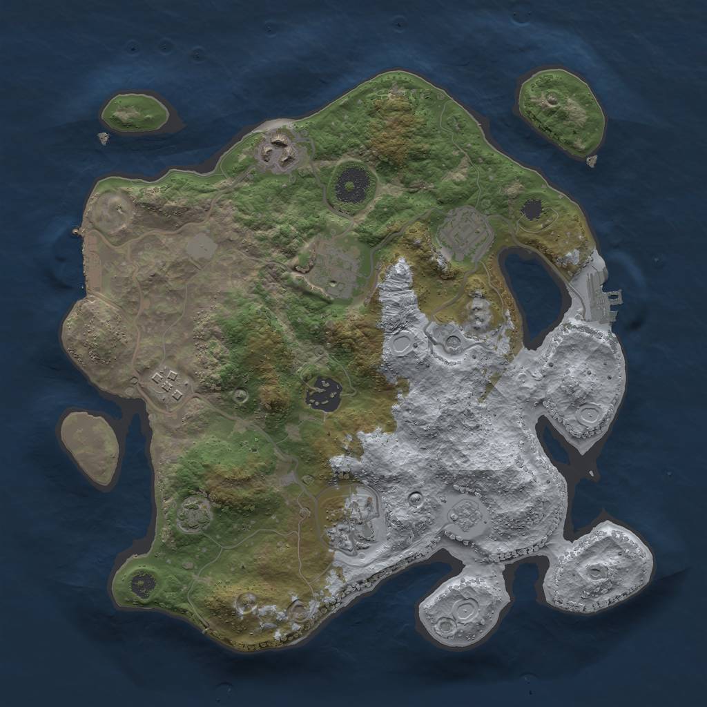 Rust Map: Procedural Map, Size: 3000, Seed: 1322090158, 14 Monuments