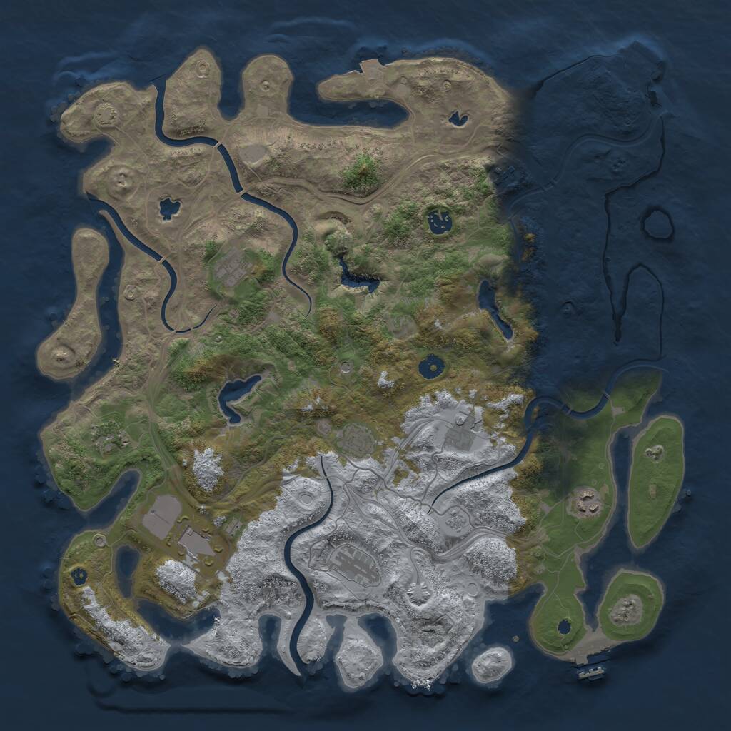 Rust Map: Procedural Map, Size: 4500, Seed: 1509255177, 15 Monuments