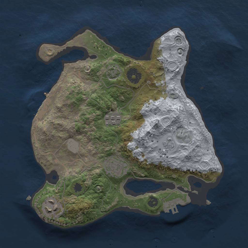 Rust Map: Procedural Map, Size: 2500, Seed: 2333, 10 Monuments