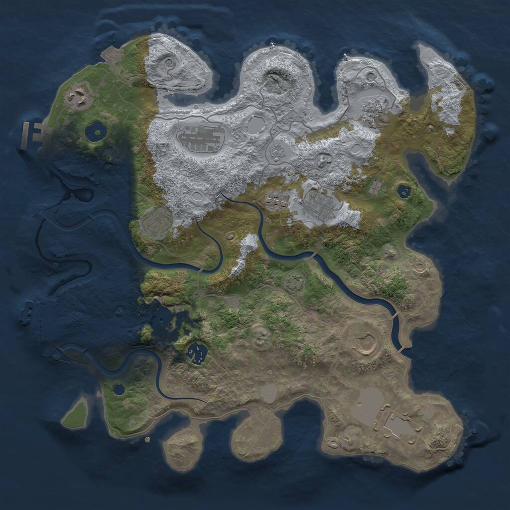 Rust Map: Procedural Map, Size: 3700, Seed: 14748, 16 Monuments