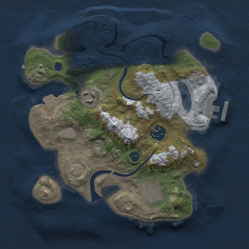 Rust Map: Procedural Map, Size: 2500, Seed: 589491866, 8 Monuments