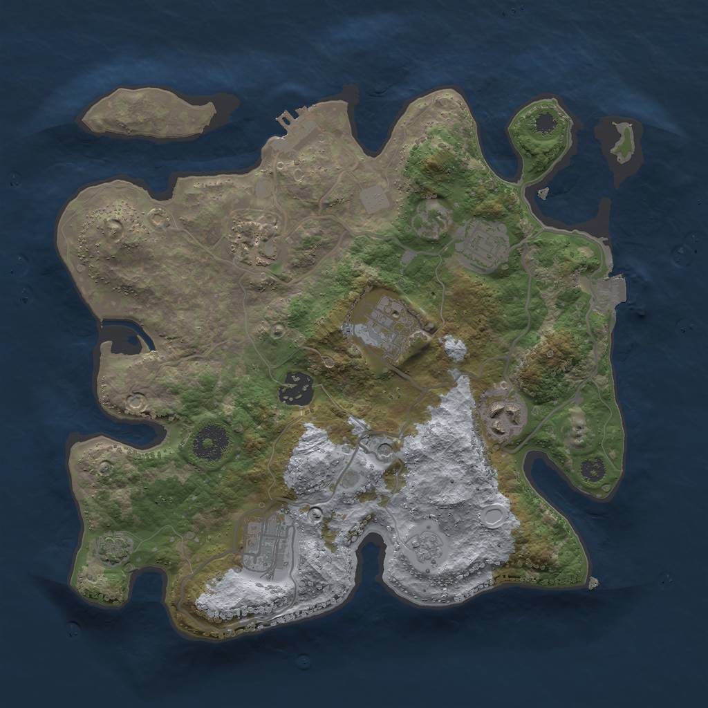 Rust Map: Procedural Map, Size: 3000, Seed: 1423757630, 13 Monuments