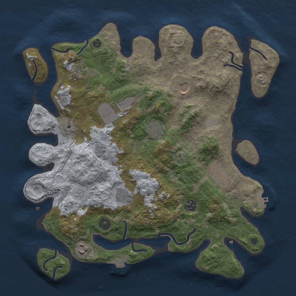 Rust Map: Procedural Map, Size: 3700, Seed: 1602936404, 16 Monuments