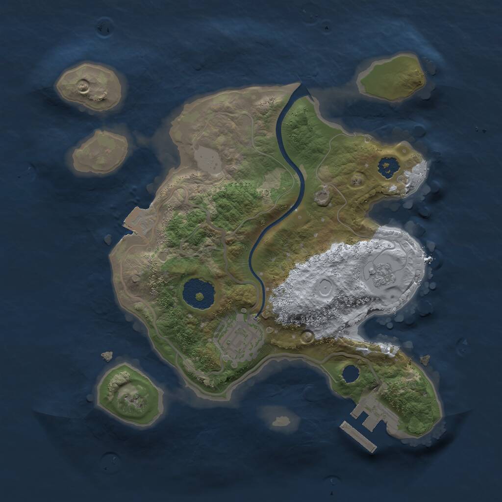 Rust Map: Procedural Map, Size: 2400, Seed: 566653940, 4 Monuments