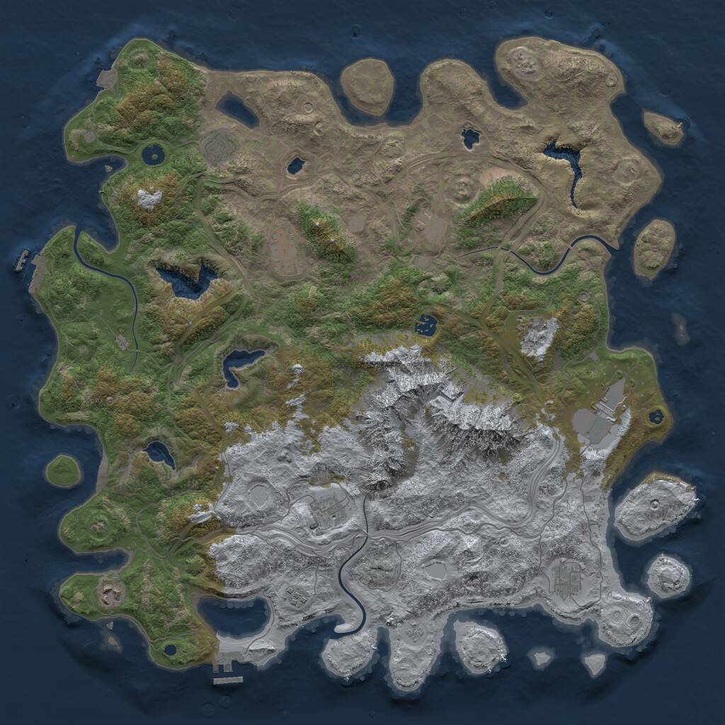 Rust Map: Procedural Map, Size: 5000, Seed: 571002836, 16 Monuments