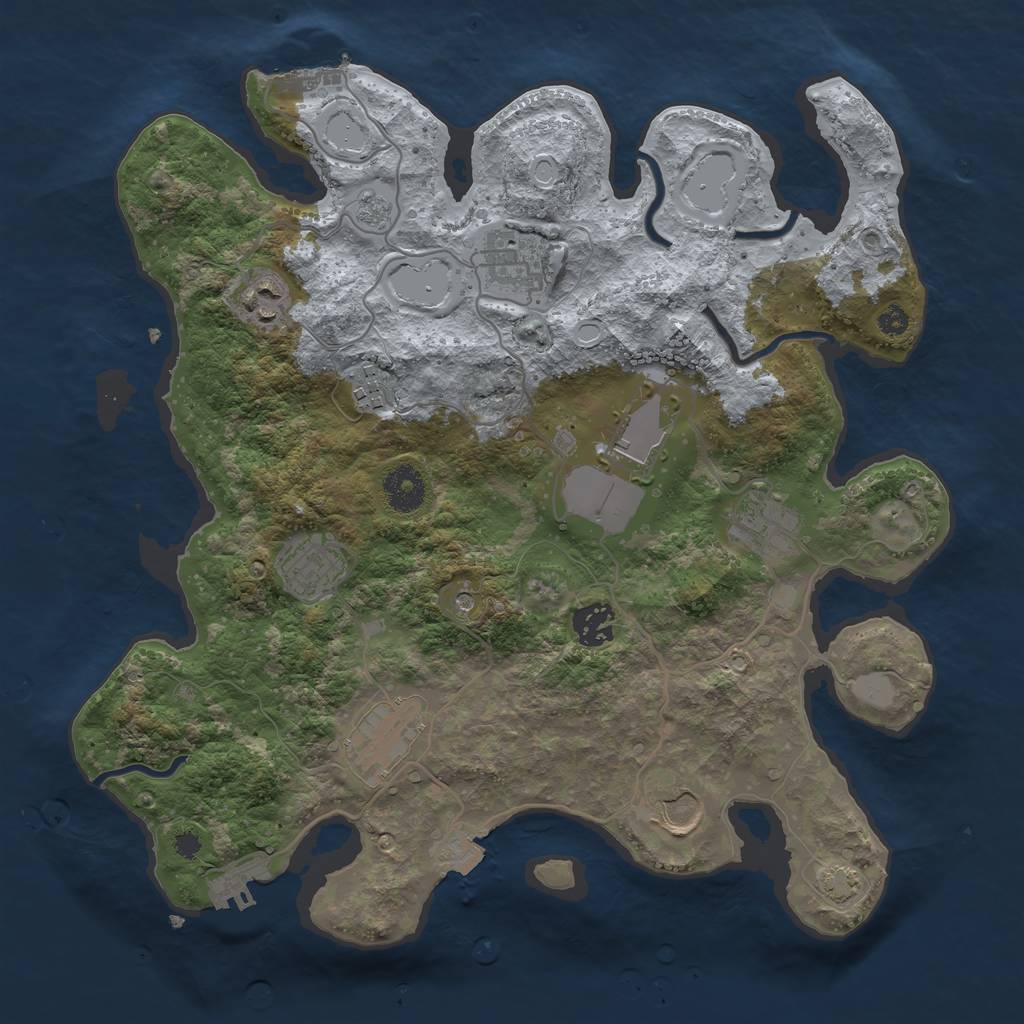 Rust Map: Procedural Map, Size: 3500, Seed: 146232736, 17 Monuments