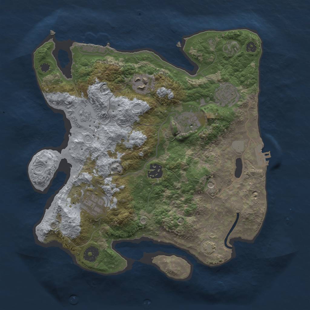Rust Map: Procedural Map, Size: 3000, Seed: 5962, 13 Monuments