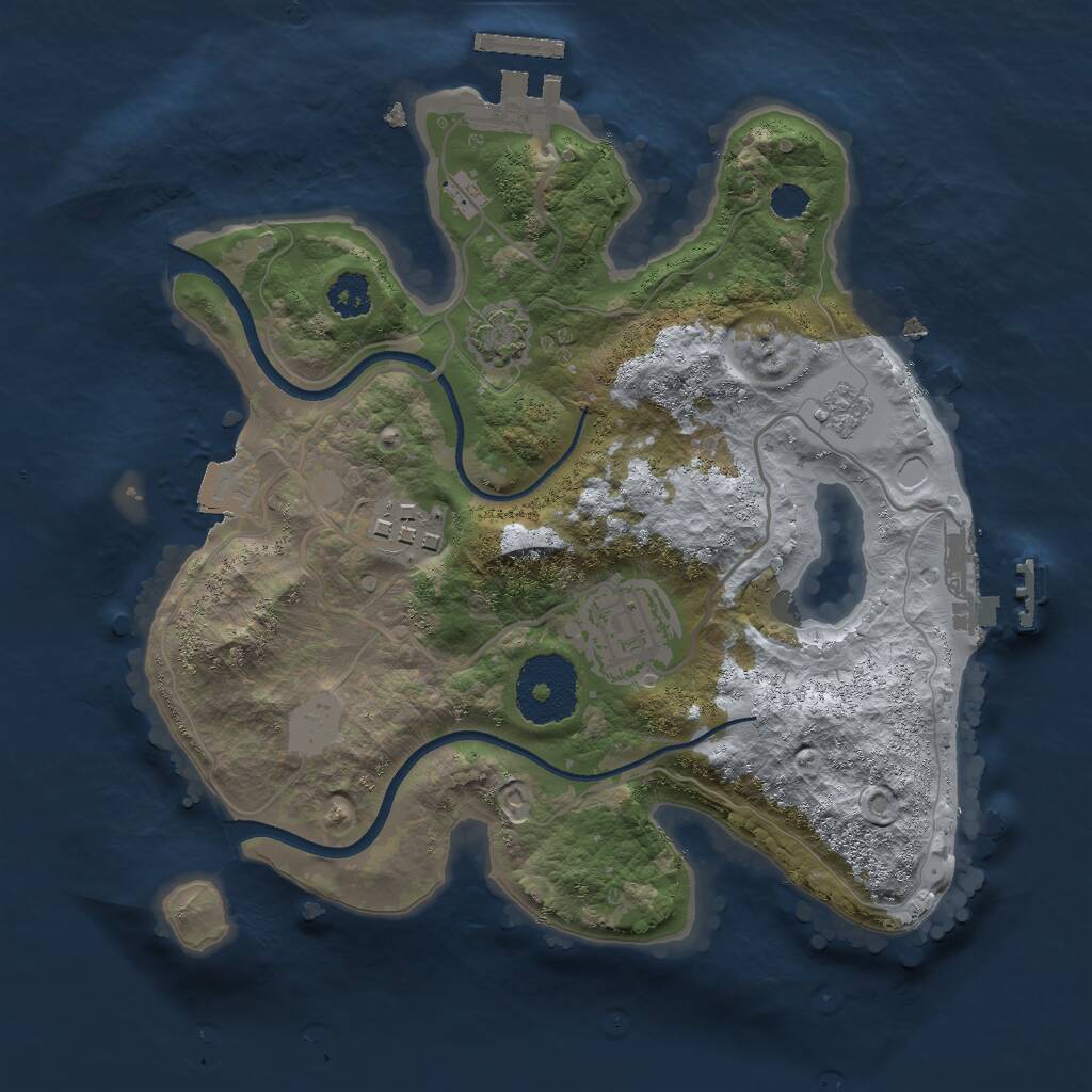 Rust Map: Procedural Map, Size: 2455, Seed: 142, 7 Monuments