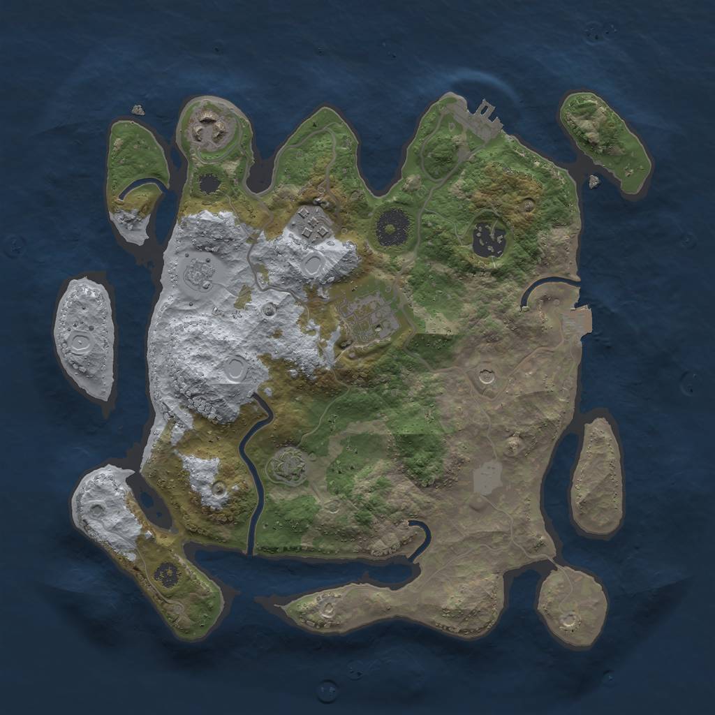 Rust Map: Procedural Map, Size: 3000, Seed: 13339, 11 Monuments