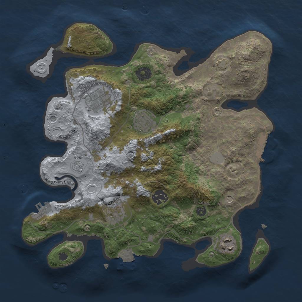 Rust Map: Procedural Map, Size: 3000, Seed: 27118, 13 Monuments