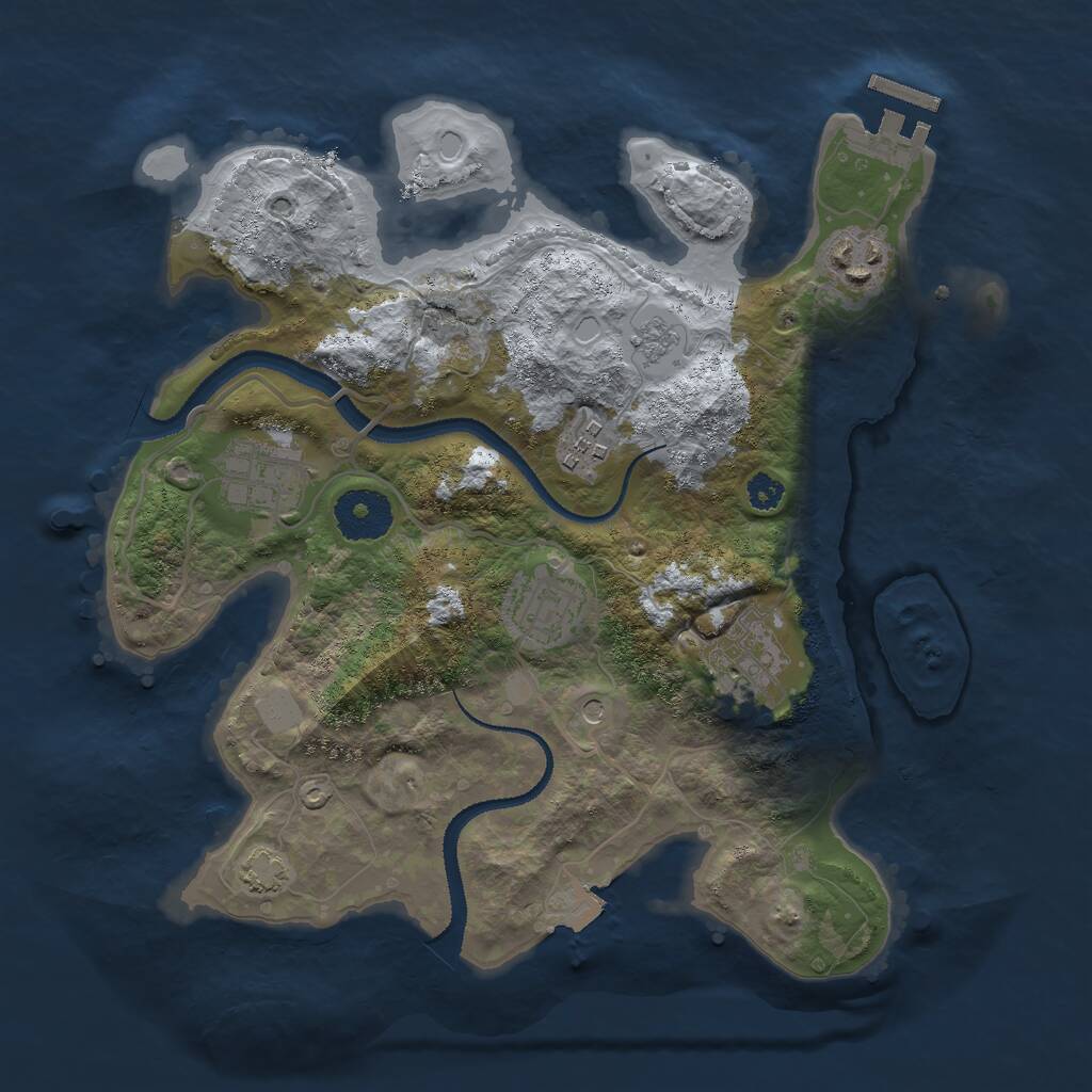 Rust Map: Procedural Map, Size: 3000, Seed: 32015, 10 Monuments