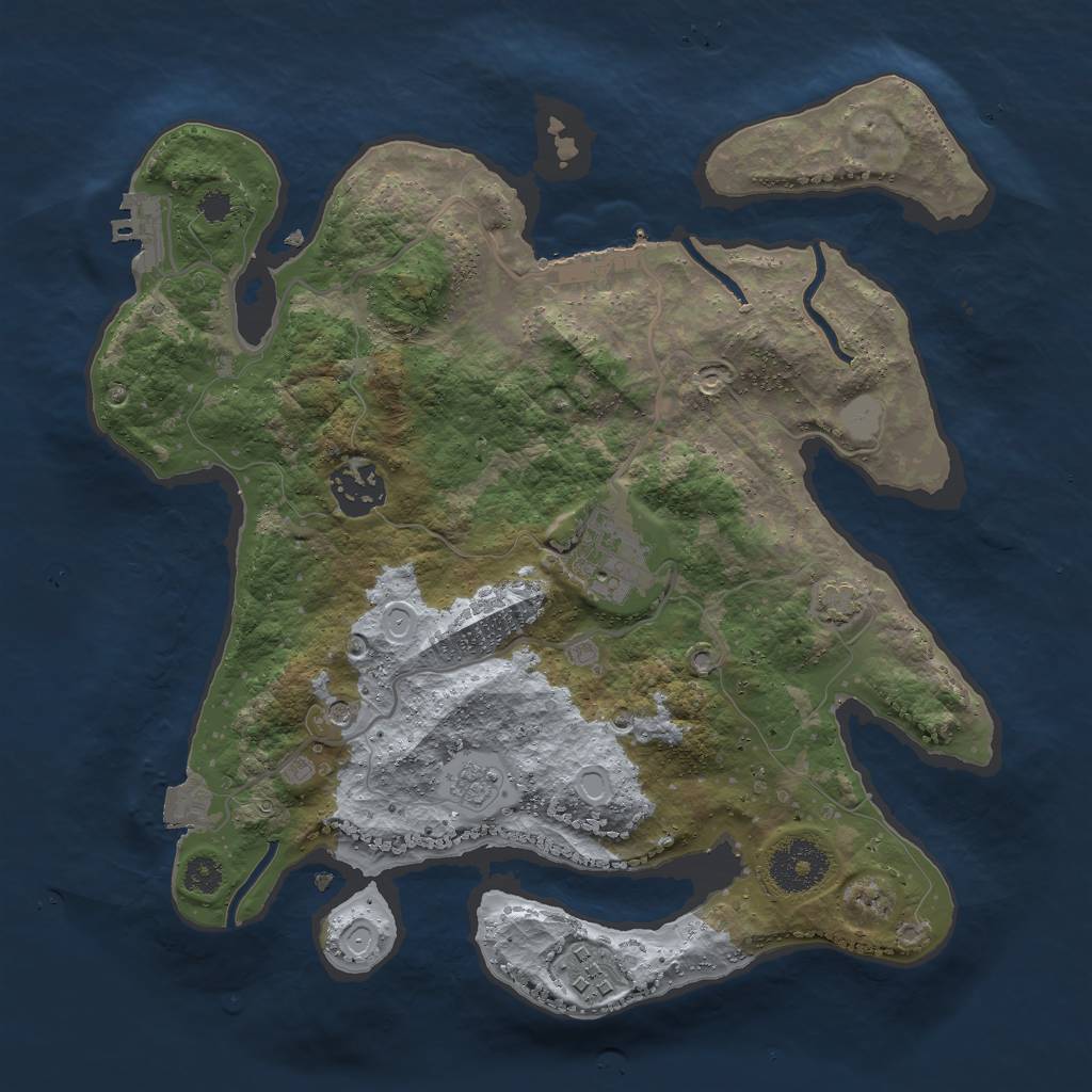 Rust Map: Procedural Map, Size: 3000, Seed: 870451601, 11 Monuments