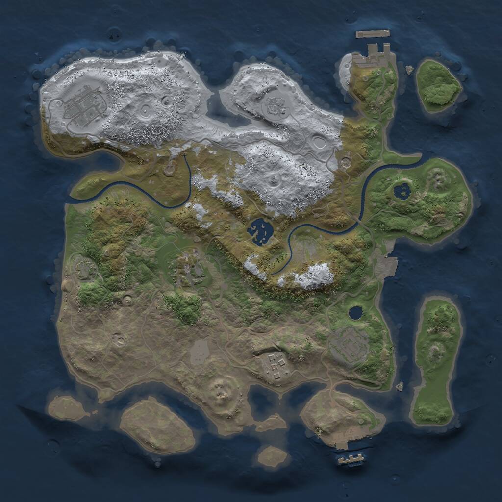 Rust Map: Procedural Map, Size: 3000, Seed: 19482, 11 Monuments