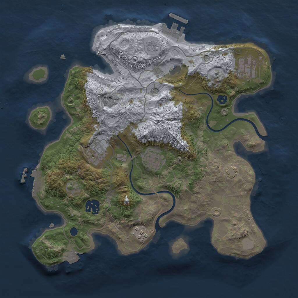 Rust Map: Procedural Map, Size: 3000, Seed: 61265435, 11 Monuments