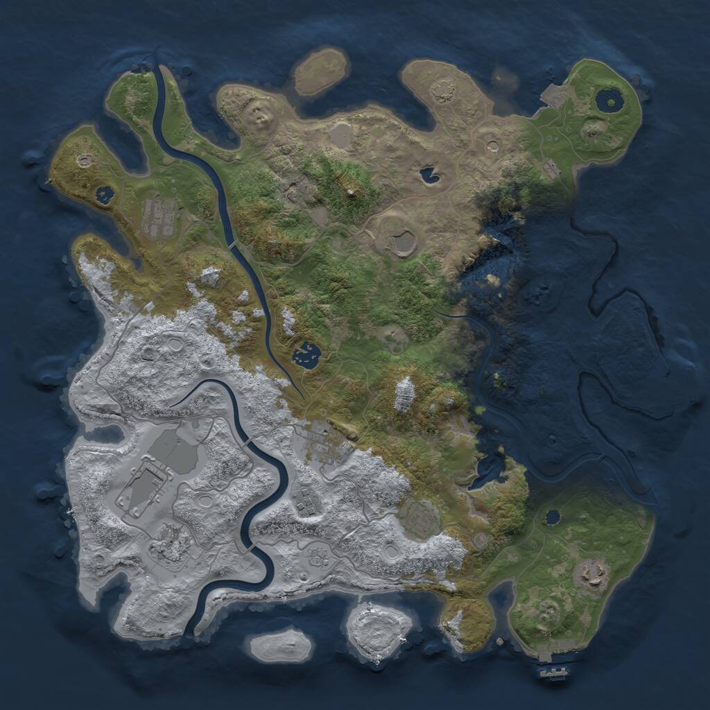 Rust Map: Procedural Map, Size: 4000, Seed: 38393935, 15 Monuments