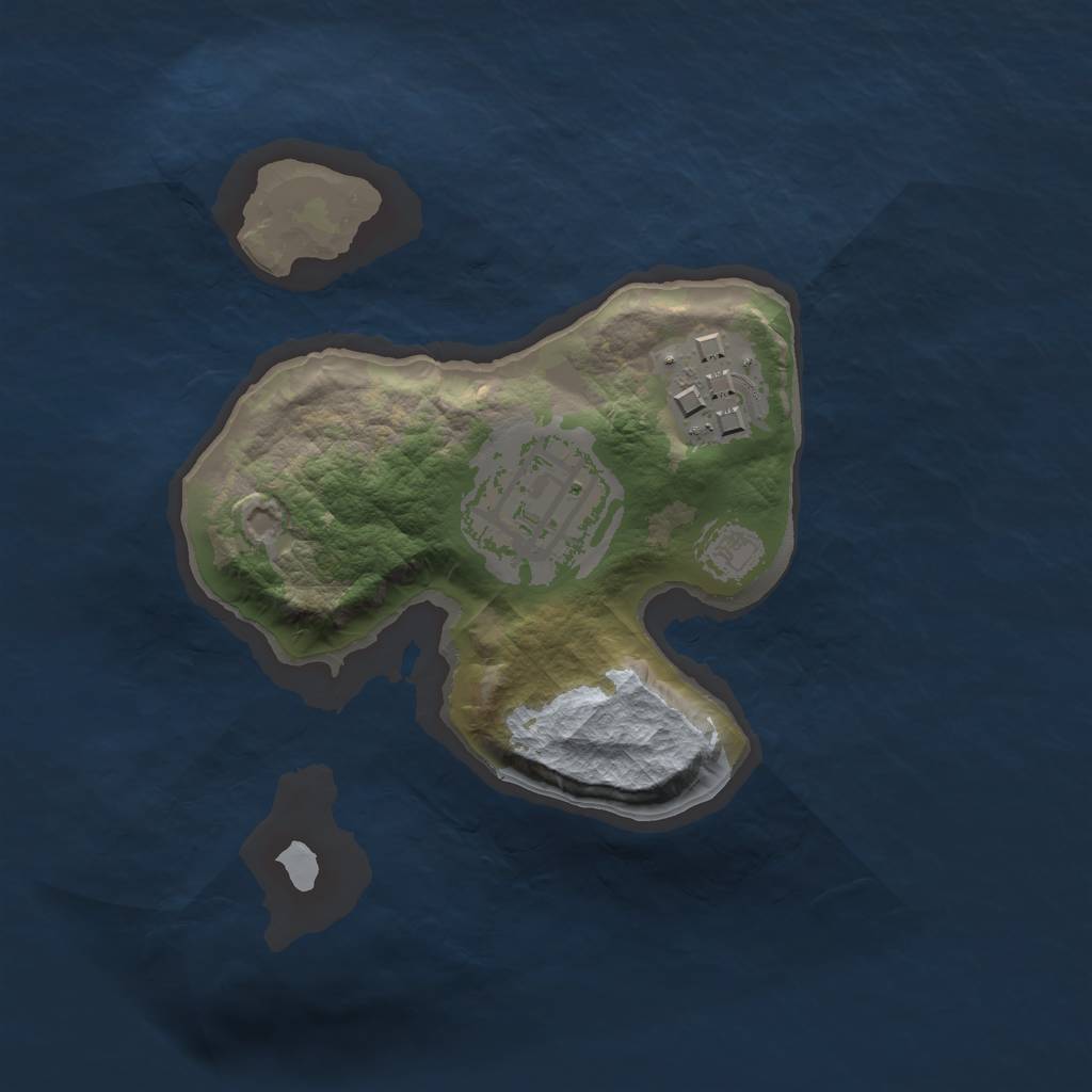 Rust Map: Barren, Size: 1600, Seed: 131, 4 Monuments