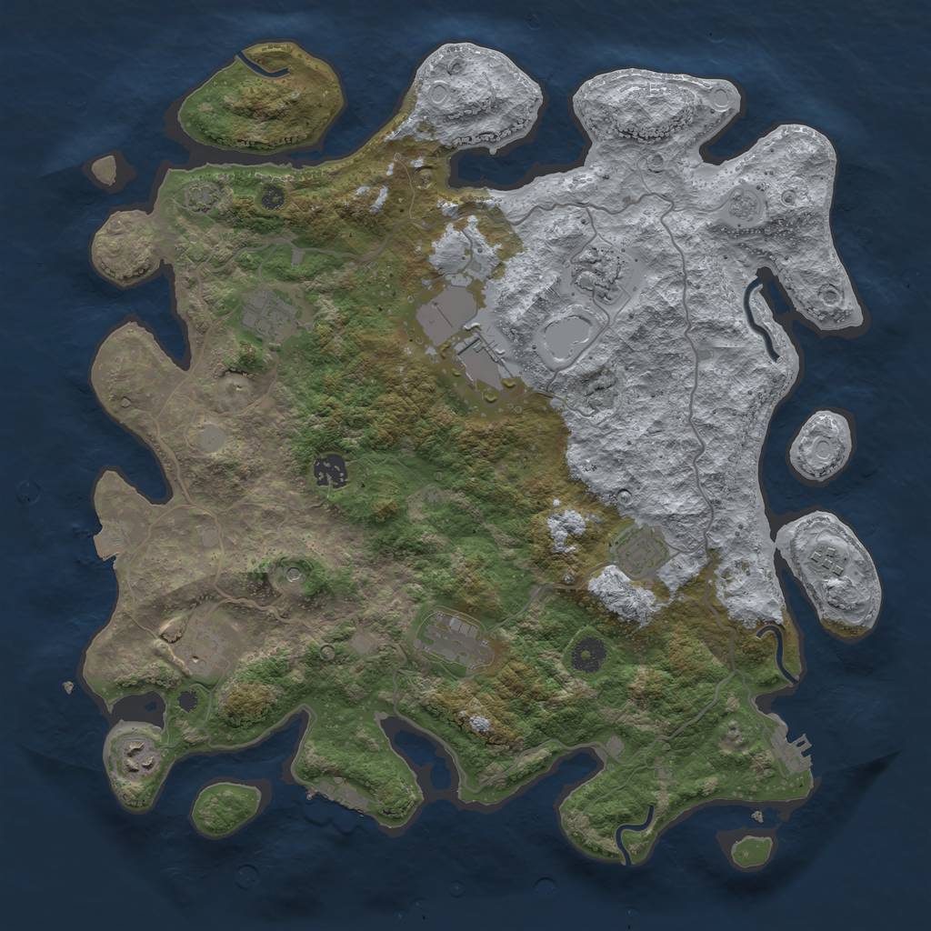 Rust Map: Procedural Map, Size: 4000, Seed: 24269242, 17 Monuments