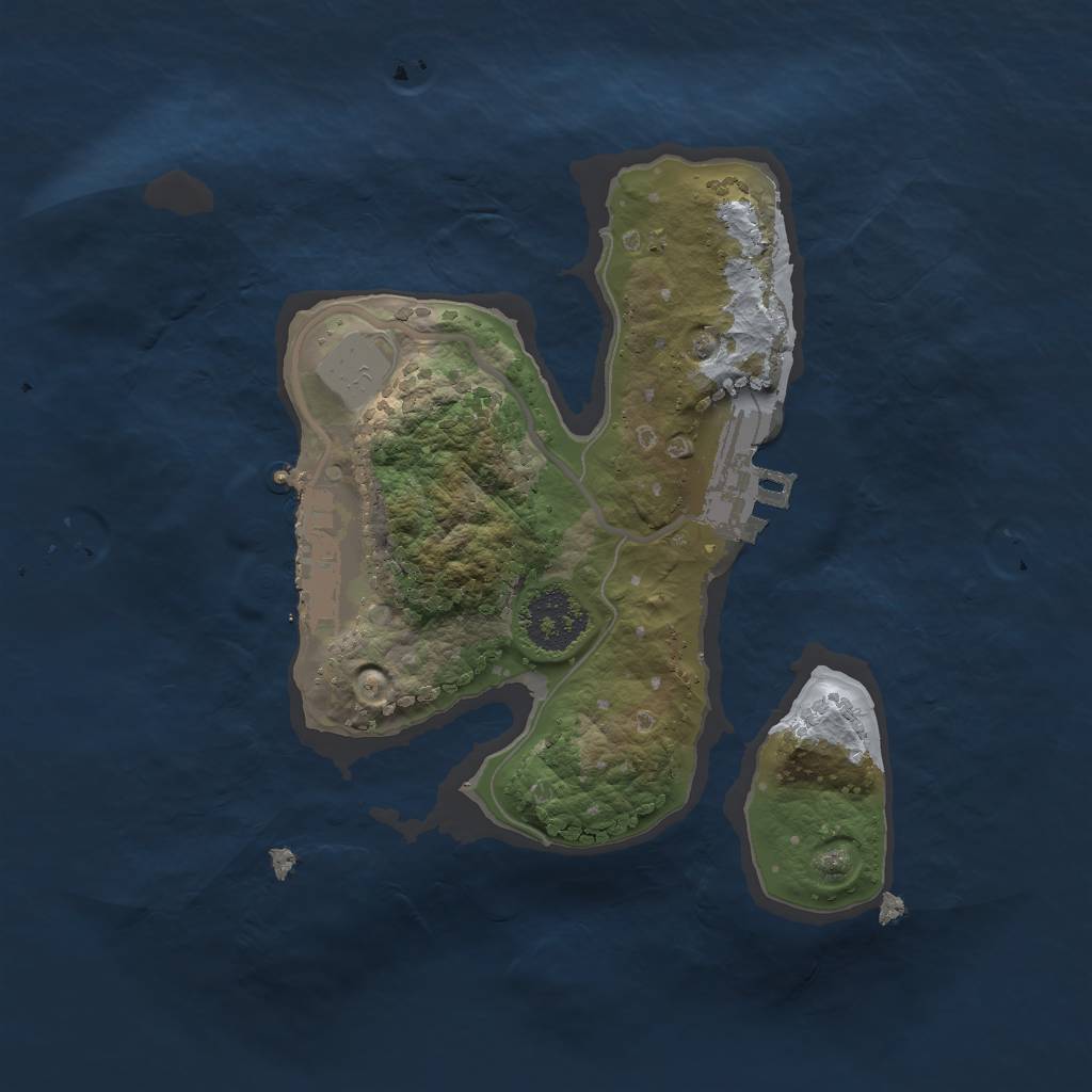 Rust Map: Procedural Map, Size: 1850, Seed: 13337, 5 Monuments