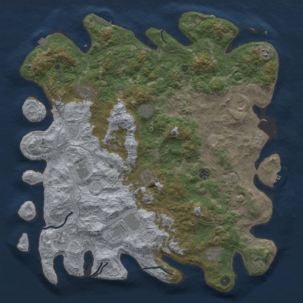 Rust Map: Procedural Map, Size: 4800, Seed: 1162686591, 19 Monuments