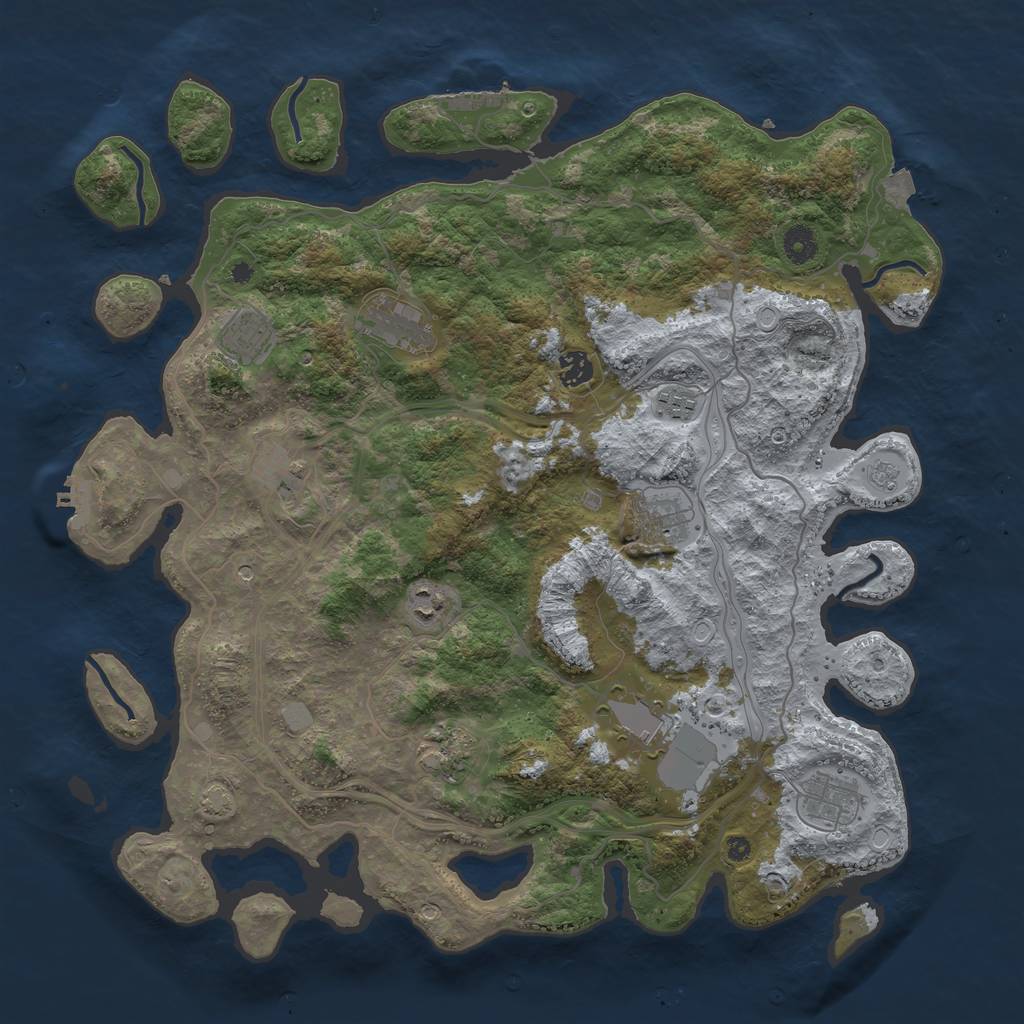Rust Map: Procedural Map, Size: 4250, Seed: 671570136, 18 Monuments