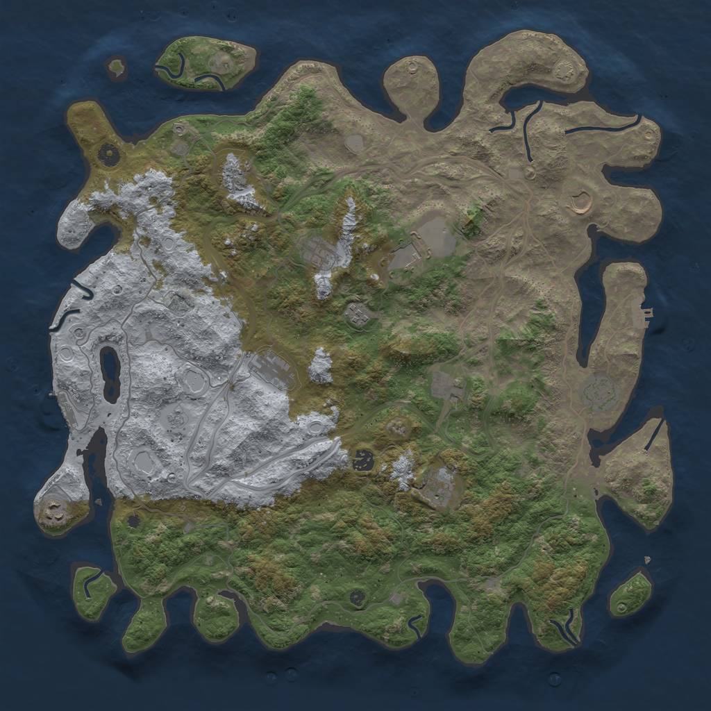 Rust Map: Procedural Map, Size: 4800, Seed: 843863865, 19 Monuments