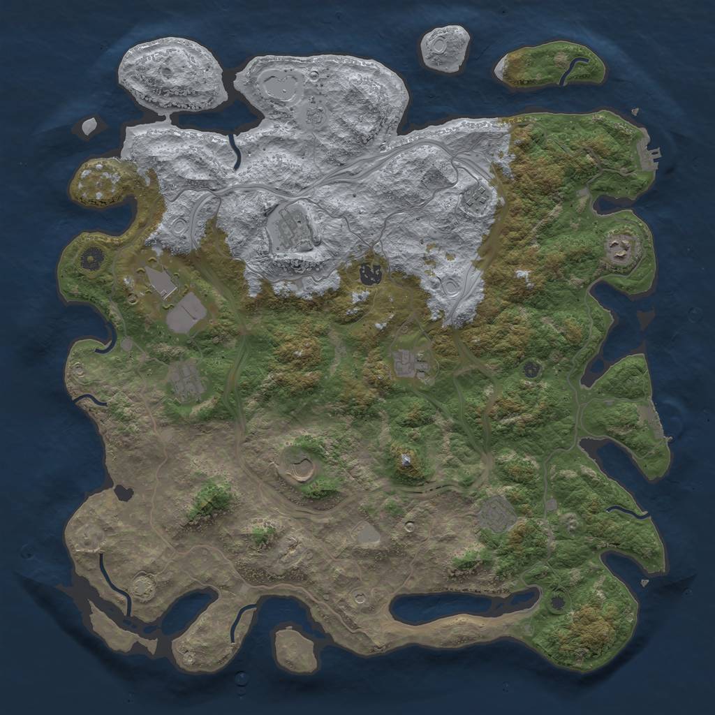 Rust Map: Procedural Map, Size: 4600, Seed: 11398654, 17 Monuments