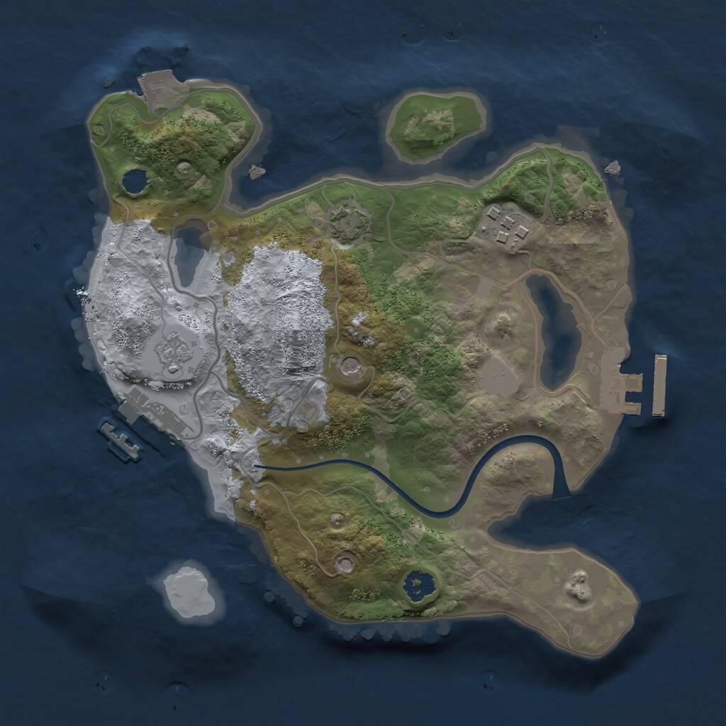 Rust Map: Procedural Map, Size: 2400, Seed: 222689826, 7 Monuments