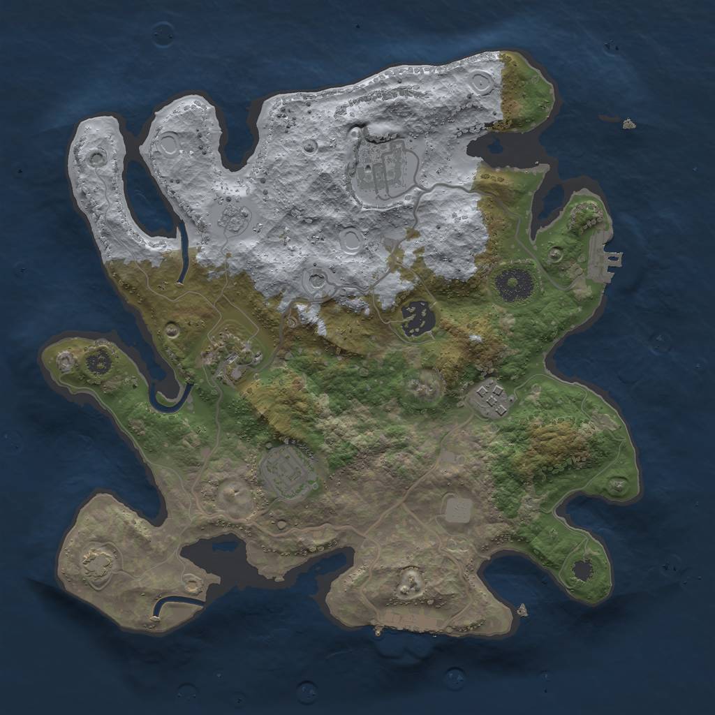 Rust Map: Procedural Map, Size: 3000, Seed: 13018990, 13 Monuments