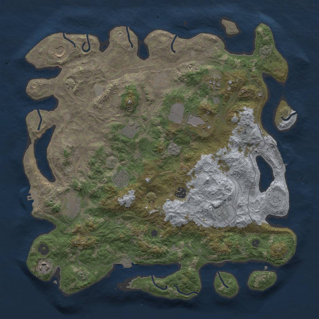 Rust Map: Procedural Map, Size: 4250, Seed: 253180080, 19 Monuments