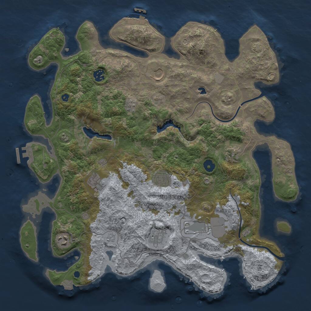 Rust Map: Procedural Map, Size: 4000, Seed: 1090403914, 15 Monuments