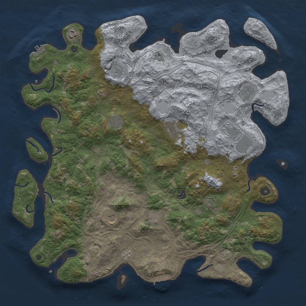 Rust Map: Procedural Map, Size: 4800, Seed: 24192747, 19 Monuments